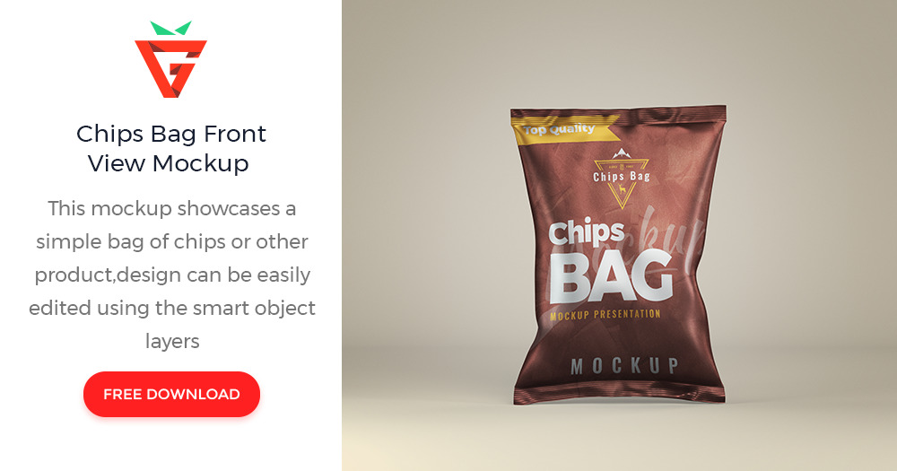 Chips Bag Front View Mockup - graphberry.com