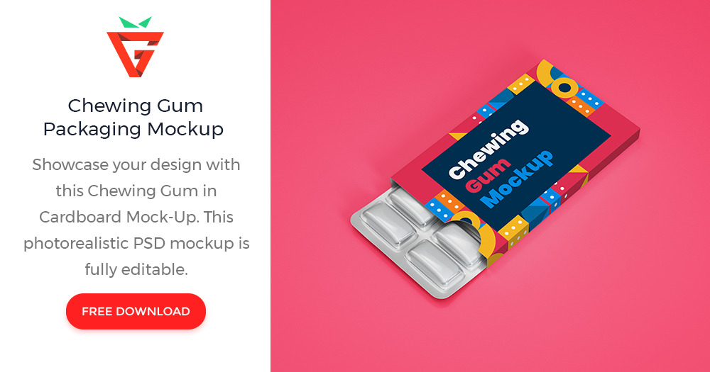 Download Chewing Gum In Blister Packagaging Mockup Graphberry Com